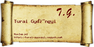 Turai Gyöngyi névjegykártya